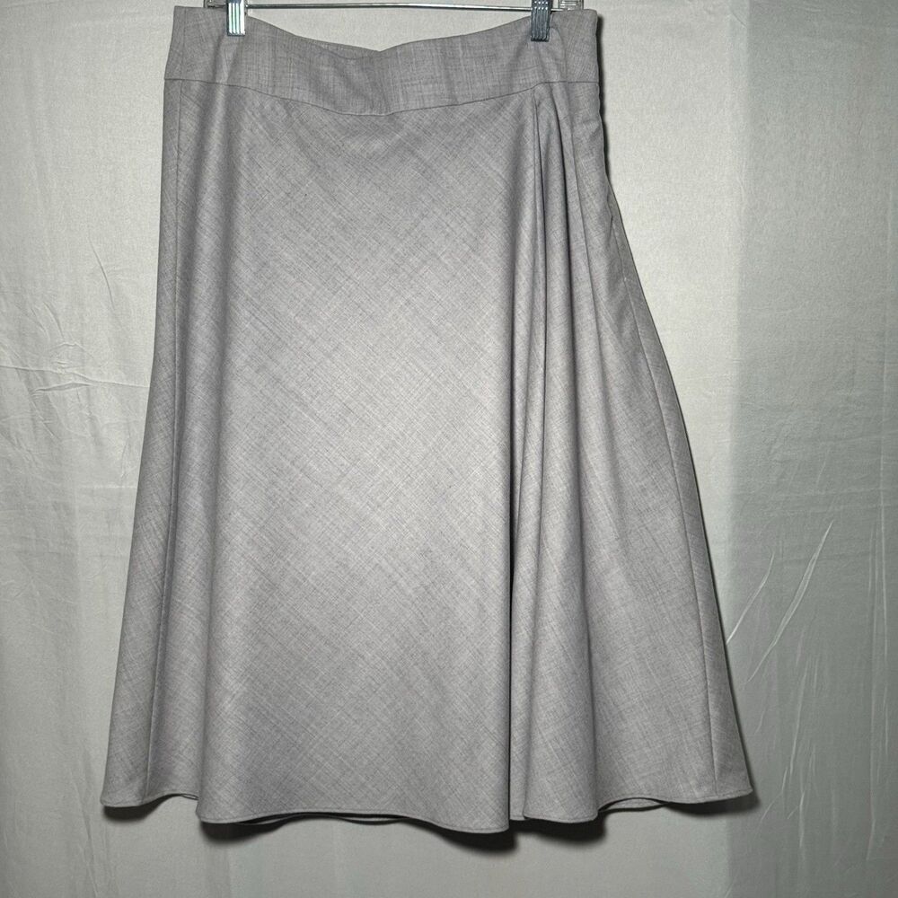 Talbots Gray Wool Blend A-Line Skirt Size 14 NWT Lined Career Classic Midi